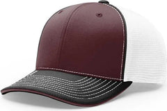 Richardson 172 Fitted Pulse Sportmesh with R-Flex Caps - Maroon White Black Tri - Maroon White / XS-SM