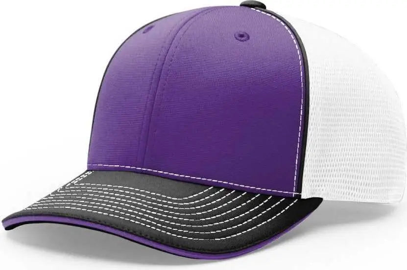 Richardson 172 Fitted Pulse Sportmesh with R-Flex Caps - Purple White Black Tri - Purple White / XS-SM
