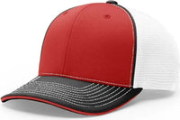 Richardson 172 Fitted Pulse Sportmesh with R-Flex Caps - Red White Black Tri - Red White / XS-SM