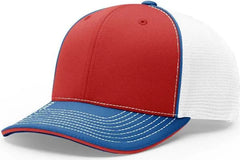 Richardson 172 Fitted Pulse Sportmesh with R-Flex Caps - Red White Royal - Red White / XS-SM