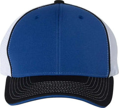 Richardson 172 Fitted Pulse Sportmesh with R-Flex Caps - Royal White Black Tri