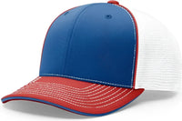 Richardson 172 Fitted Pulse Sportmesh with R-Flex Caps - Royal White Red Tri - Royal White / XS-SM