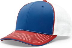 Richardson 172 Fitted Pulse Sportmesh with R-Flex Caps - Royal White Red Tri - Royal White / XS-SM