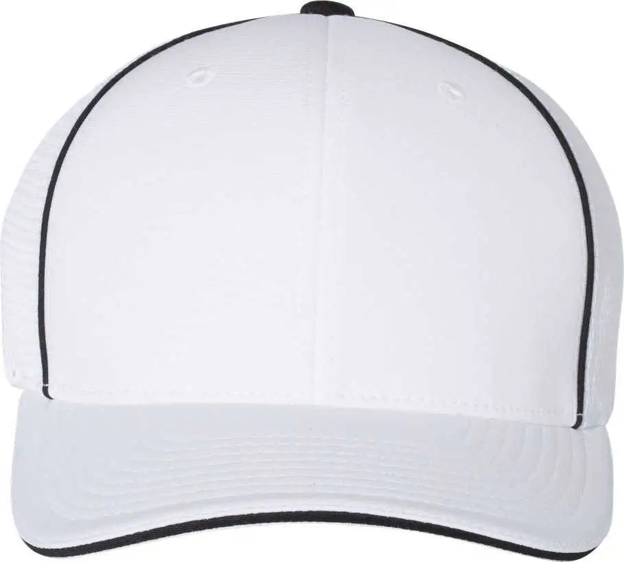 Richardson 172 Fitted Pulse Sportmesh with R-Flex Caps - White Black Contrast