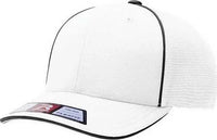 Richardson 172 Fitted Pulse Sportmesh with R-Flex Caps - White Black Contrast - White Black / XS-SM