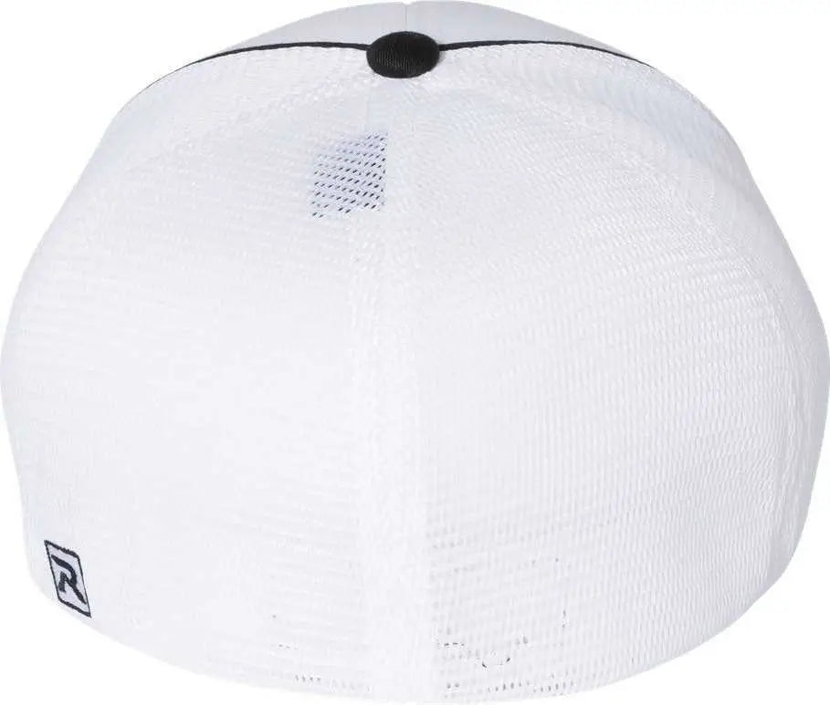 Richardson 172 Fitted Pulse Sportmesh with R-Flex Caps - White Black Contrast