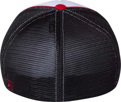 Richardson 172 Fitted Pulse Sportmesh with R-Flex Caps - White Black Red Tri