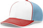 Richardson 172 Fitted Pulse Sportmesh with R-Flex Caps - White Columbia Blue Red Tri - White Columbia Blue / XS-SM