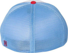 Richardson 172 Fitted Pulse Sportmesh with R-Flex Caps - White Columbia Blue Red Tri