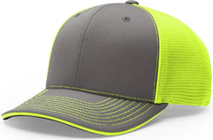 Richardson 172 Pulse Sportmesh R-Flex Cap - Charcoal Neon Yellow - Dark Gray Yellow / XS-SM