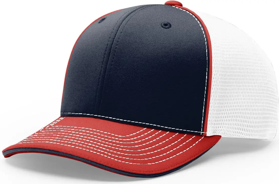 Richardson 172 Pulse Sportmesh R-Flex Cap - Navy White Red - Navy White Red / LG-XL