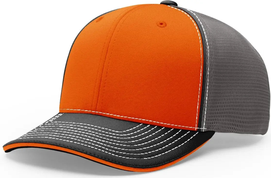 Richardson 172 Pulse Sportmesh R-Flex Cap - Orange Charcoal Black - Orange Dark Gray / LG-XL