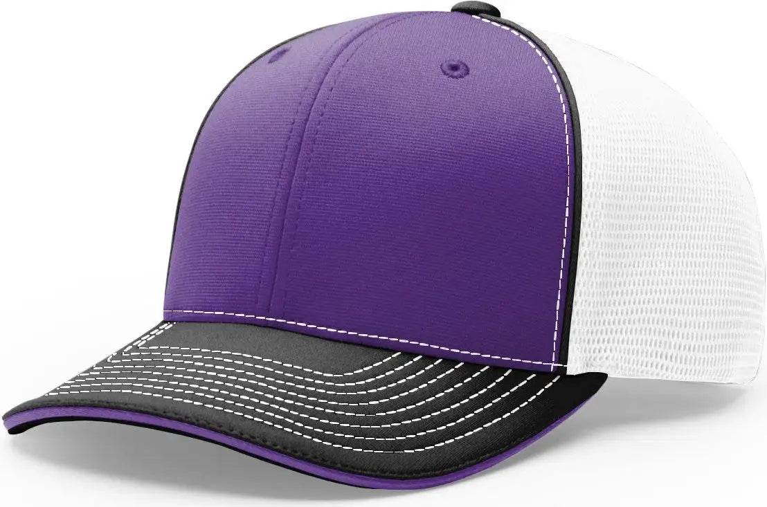 Richardson 172 Pulse Sportmesh R-Flex Cap - Purple White Black - Purple White / LG-XL