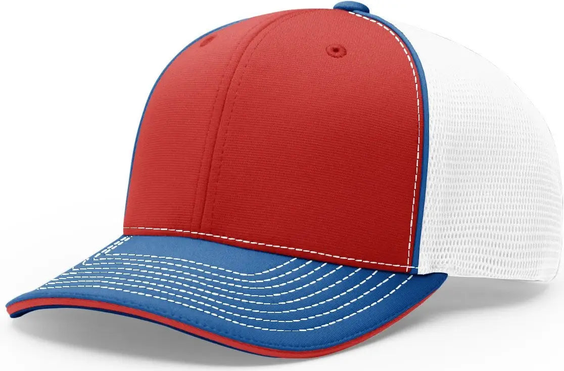 Richardson 172 Pulse Sportmesh R-Flex Cap - Red White Royal - Red White Royal / SM-MD