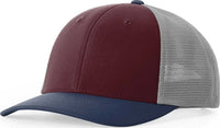 Richardson 173 Hood River Performance Trucker Caps - Red Mahogany Med Gray insignia Blue - Maroon Navy / OSFM