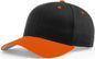 Richardson 212 Pro Twill Snapback Cap - Black Orange - Black Orange / S