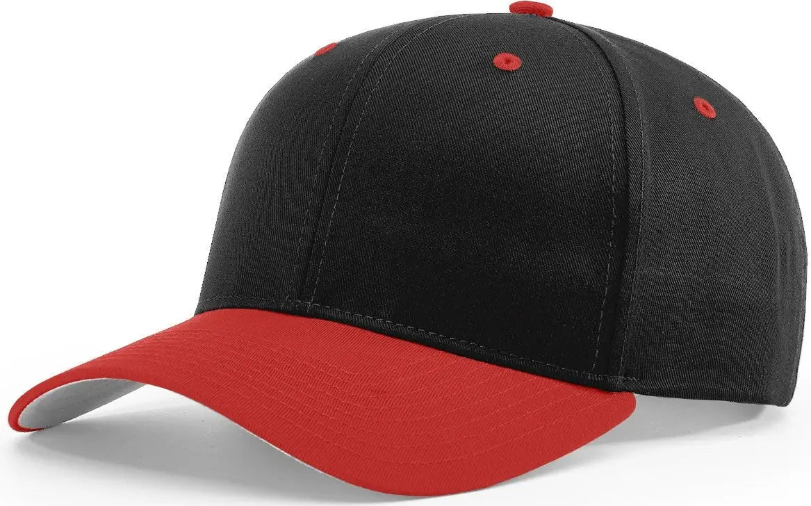 Richardson 212 Pro Twill Snapback Cap - Black Red - Black Red / S