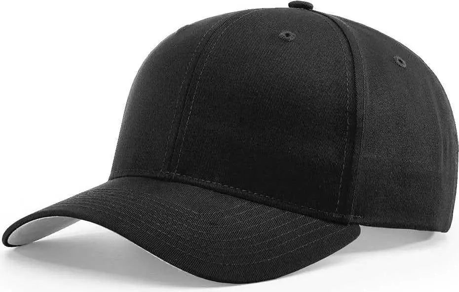 Richardson 212 Pro Twill Snapback Caps - Black - Black / SM