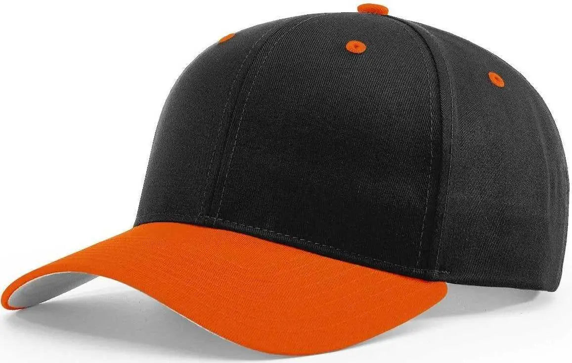 Richardson 212 Pro Twill Snapback Caps Black Orange Black Orange / SM