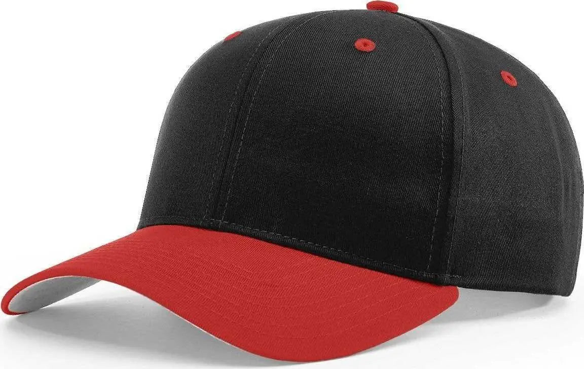 Richardson 212 Pro Twill Snapback Caps - Black Red - Black Red / SM