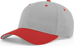 Richardson 212 Pro Twill Snapback Caps - Gray Red - Gray Red / SM