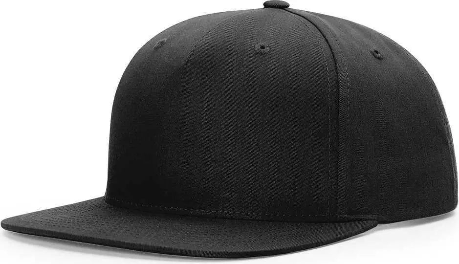 Richardson 255 Pinch Front Structured Snapback Caps Black Black / YOUTH