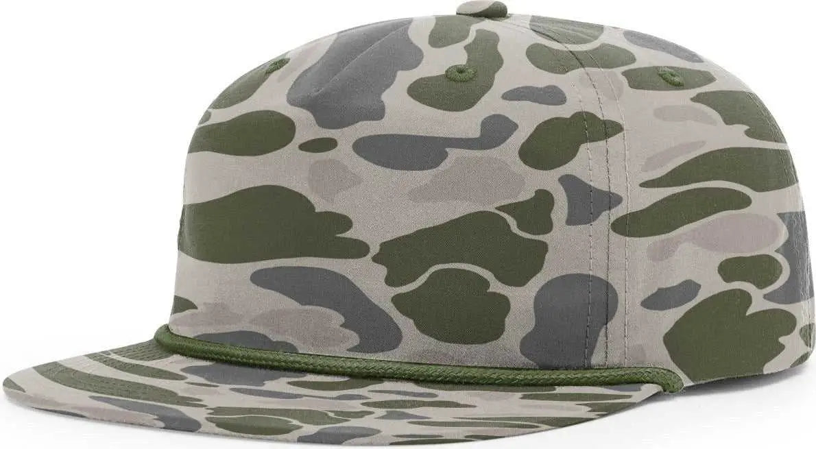 Richardson 256P Umpqua Printed Snapback Caps Marsh Duck Camo Army Olive Rope Duck Camo Olive / One Size Fits Most