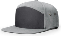 Richardson 257 7 Panel Twill Strapback Cap - Charcoal Heather Gray - Dark Gray Gray / OSFM
