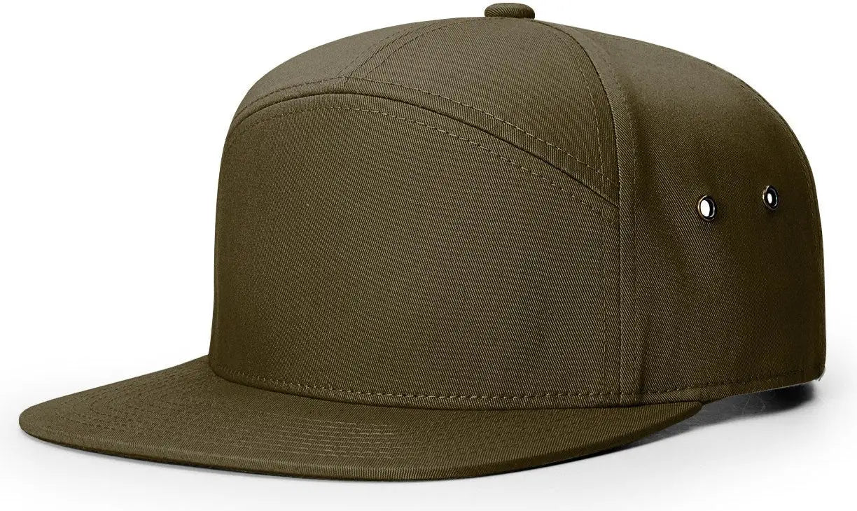 Richardson 257 7 Panel Twill Strapback Cap - Dark Loden - Dark Loden / OSFM