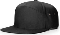 Richardson 257 7 Panel Twill Strapback Caps Black Black / OSFM