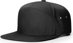 Richardson 257 7 Panel Twill Strapback Caps Black Black / OSFM