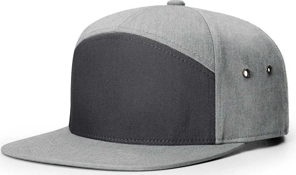 Richardson 257 7 Panel Twill Strapback Caps Charcoal Heather Grey Dark Gray Gray / OSFM