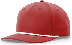 Richardson 258 5 Panel Classic Rope Cap - Red-White - Red-White / OSFM
