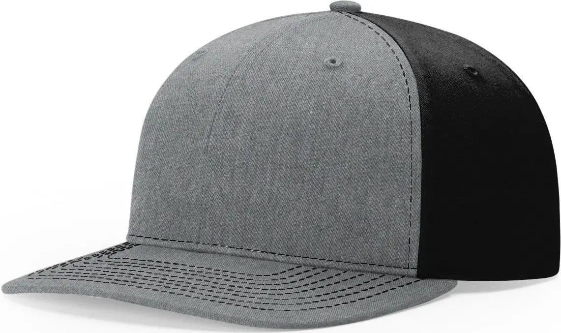 Richardson 312 Solid Twill Trucker Cap - Heather Gray Black - Gray Black / OSFM