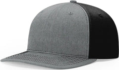 Richardson 312 Solid Twill Trucker Cap - Heather Gray Black - Gray Black / OSFM