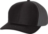 Richardson 312 Twill Back Trucker Caps - Black Charcoal - Black Dark Gray / OSFM