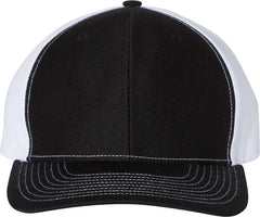Richardson 312 Twill Back Trucker Caps - Black White - Black White / OSFM