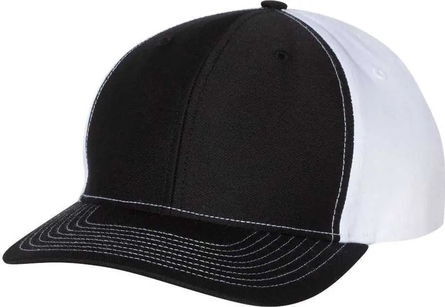 Richardson 312 Twill Back Trucker Caps - Black White - Black White / OSFM