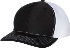 Richardson 312 Twill Back Trucker Caps - Black White - Black White / OSFM