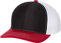 Richardson 312 Twill Back Trucker Caps Black White Red Black White / OSFM