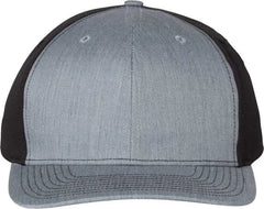 Richardson 312 Twill Back Trucker Caps - Heather Gray Black - Gray Black / OSFM