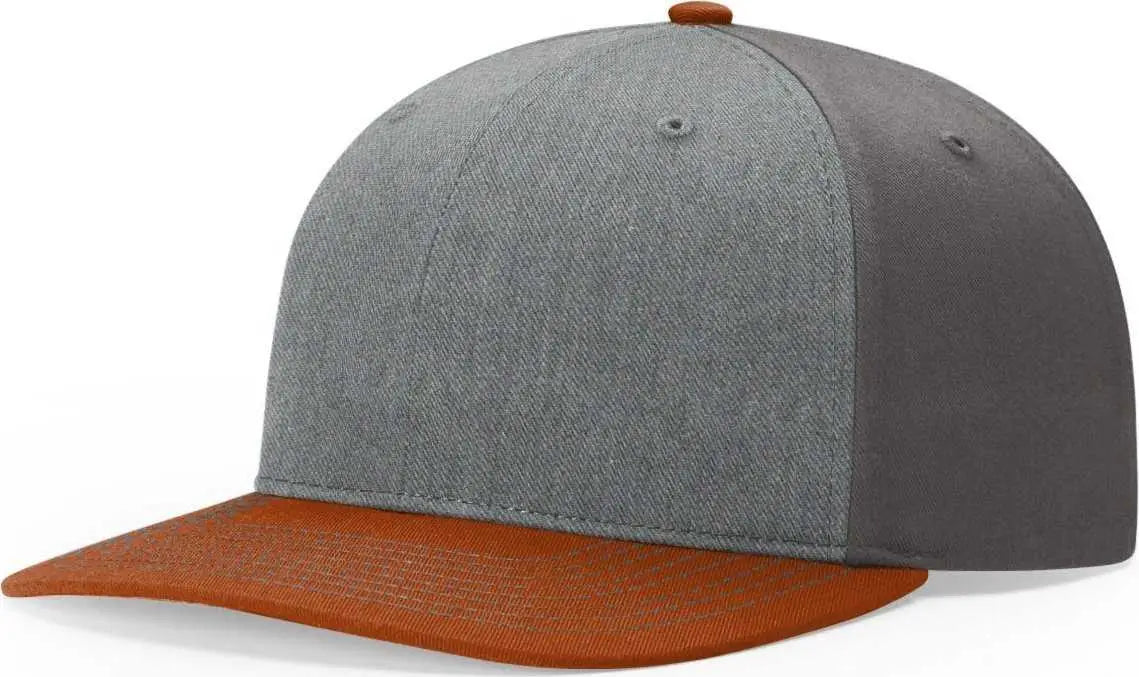 Richardson 312 Twill Back Trucker Caps Heather Grey Charcoal Dark Orange Gray Orange / OSFM