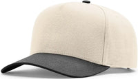 Richardson 323FPC Full Fabric Five Panel Champ Cap - Cream Black - Black / OSFM