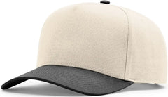 Richardson 323FPC Full Fabric Five Panel Champ Cap - Cream Black - Black / OSFM