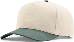 Richardson 323FPC Full Fabric Five Panel Champ Cap - Cream Dark Green - Forest / OSFM