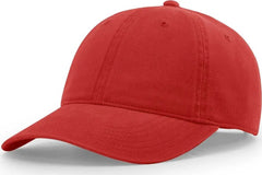 Richardson 326 Brushed Canvas Dad Caps - Red - Red / One Size Fits Most