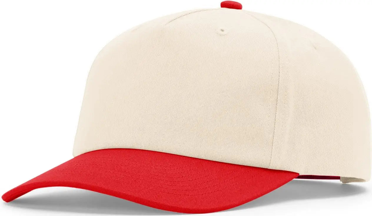 Richardson 356 5 Panel Relaxed Gramps Cap - Cream Red - Red / OSFM