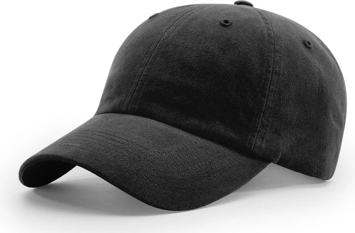 Richardson 380 Garment Dyed and Washed Twill Cap - Black - Black / OSFM