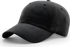 Richardson 380 Garment Dyed/Washed Chino Caps Black Black / One Size Fits Most