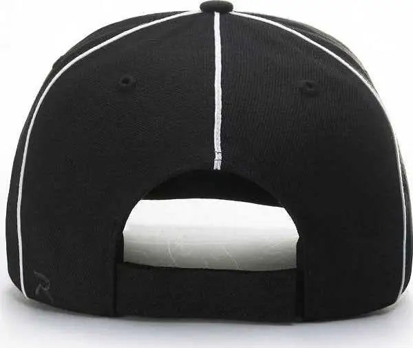 Richardson 420 Referee Surge Strapback Caps - Black White - Black White / OSFM